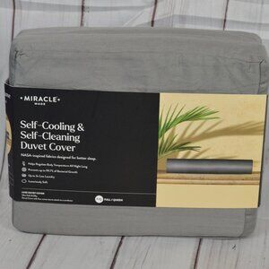Miracle Made Self-Cooling & Self-Cleaning Duvet Cover Full Queen Size Grey NEW